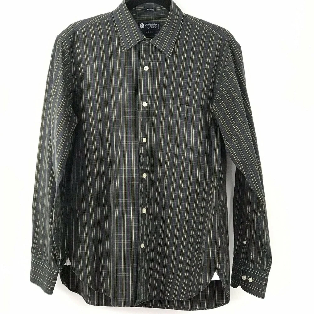 J. Crew Blue‎ Red Green Yellow Plaid 15-15.5 Button